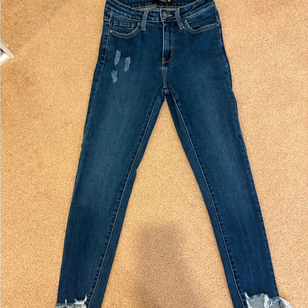 Just Black Dark Blue Distressed Skinny Jeans